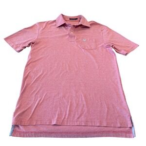 Southern Marsh Mens Small Heather Pink Pique Polo Shirt Embroidered Duck Logo